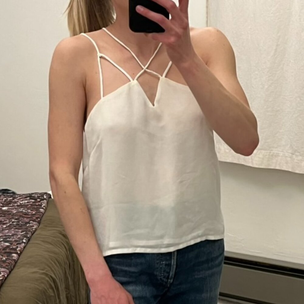 DELICATE WHITE CHIFFON TANK